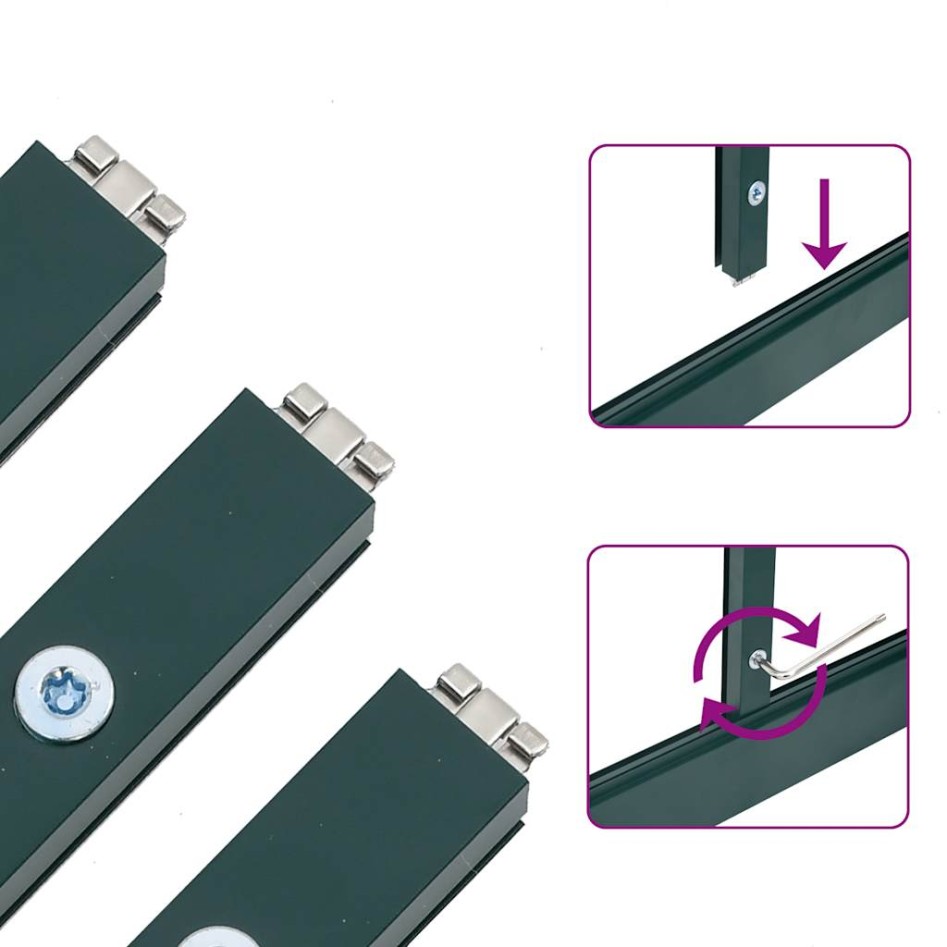 Invernadero con marco base aluminio verde 169x58x195