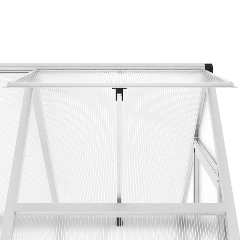 Invernadero con marco base aluminio plateado 169x114x195