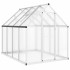 Invernadero con marco base aluminio plateado 224x169x195
