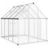 Invernadero con marco base aluminio plateado 224x169x195