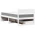 Cama con cajones y colchón madera maciza pino blanco 90x200