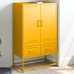Aparador de acero amarillo mostaza 68x39x111,5 cm