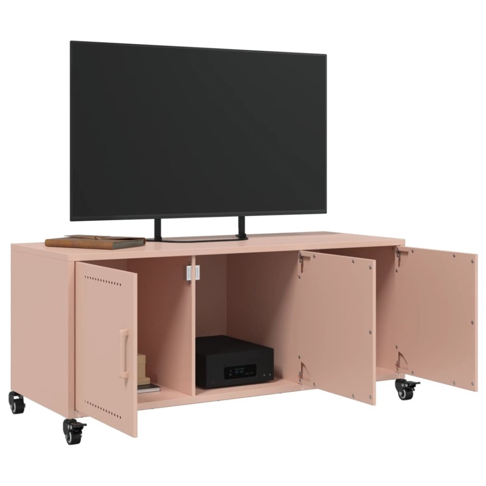 Mueble para TV acero laminado en frío rosa 100,5x39x43,5