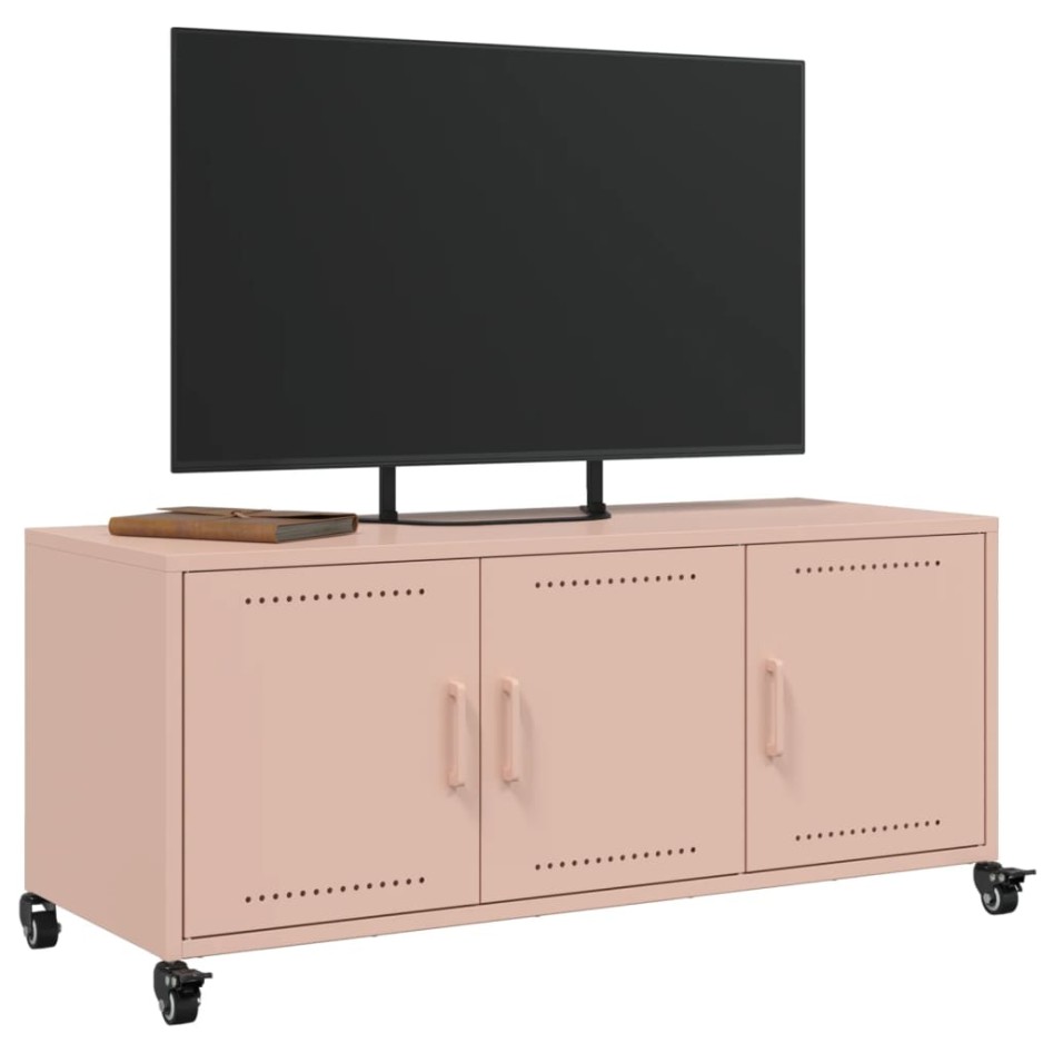 Mueble para TV acero laminado en frío rosa 100,5x39x43,5