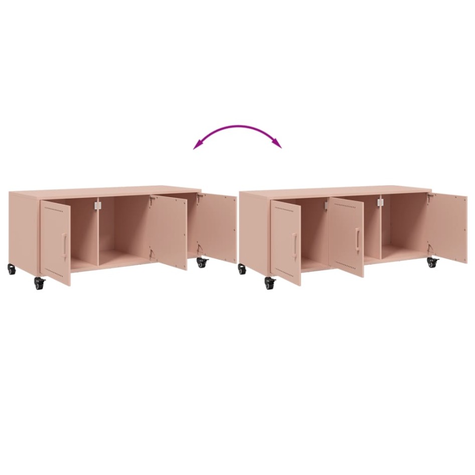 Mueble para TV acero laminado en frío rosa 100,5x39x43,5