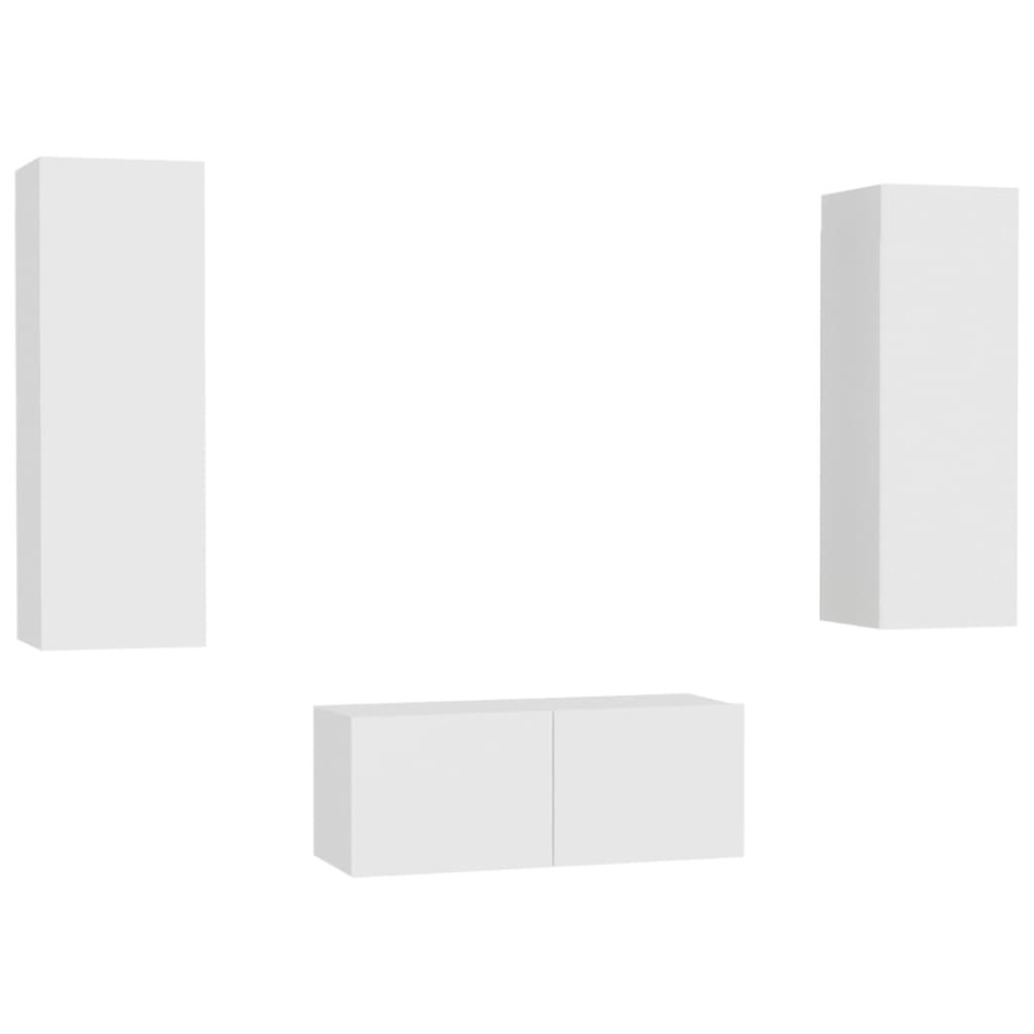 Set de muebles de salón TV 3 piezas madera de ingeniería