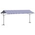 Toldo de pie tela y acero azul y blanco 600x300