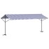 Toldo de pie tela y acero azul y blanco 600x300