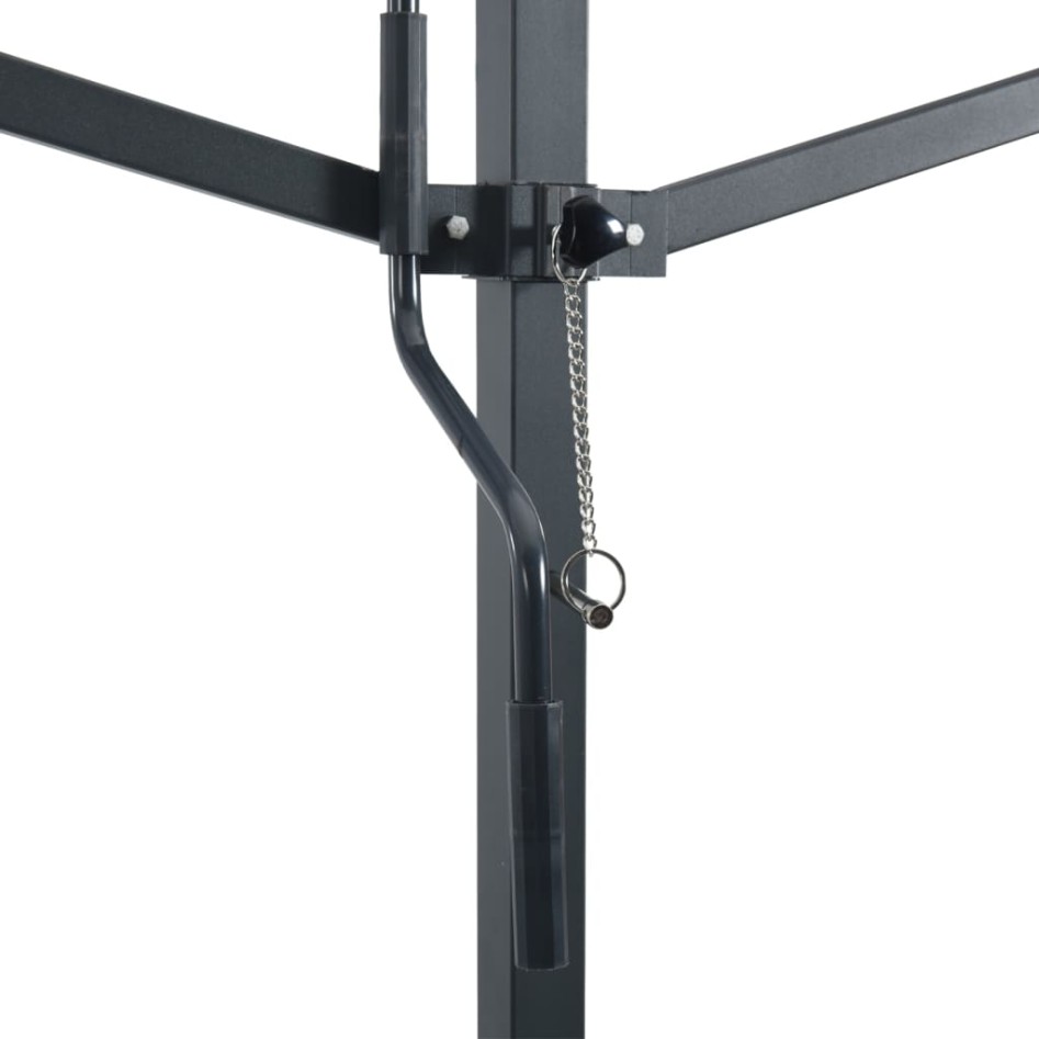 Toldo de pie tela y acero azul y blanco 600x300