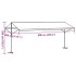 Toldo de pie tela y acero azul y blanco 600x300