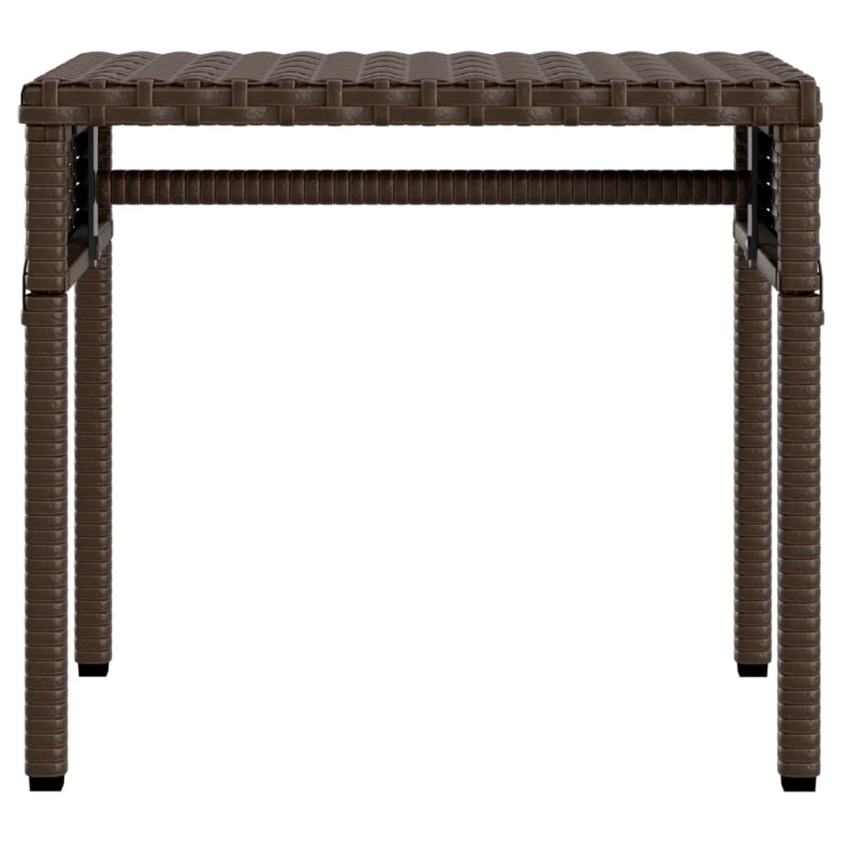 Tumbonas con capota y mesa 2 uds ratán sintético