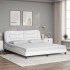 Estructura de cama con LED sin colchón blanco 180x200