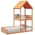 Cama con techo madera maciza pino marrón 80x200