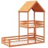 Cama con techo madera maciza pino marrón 80x200