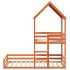 Cama con techo madera maciza pino marrón 80x200