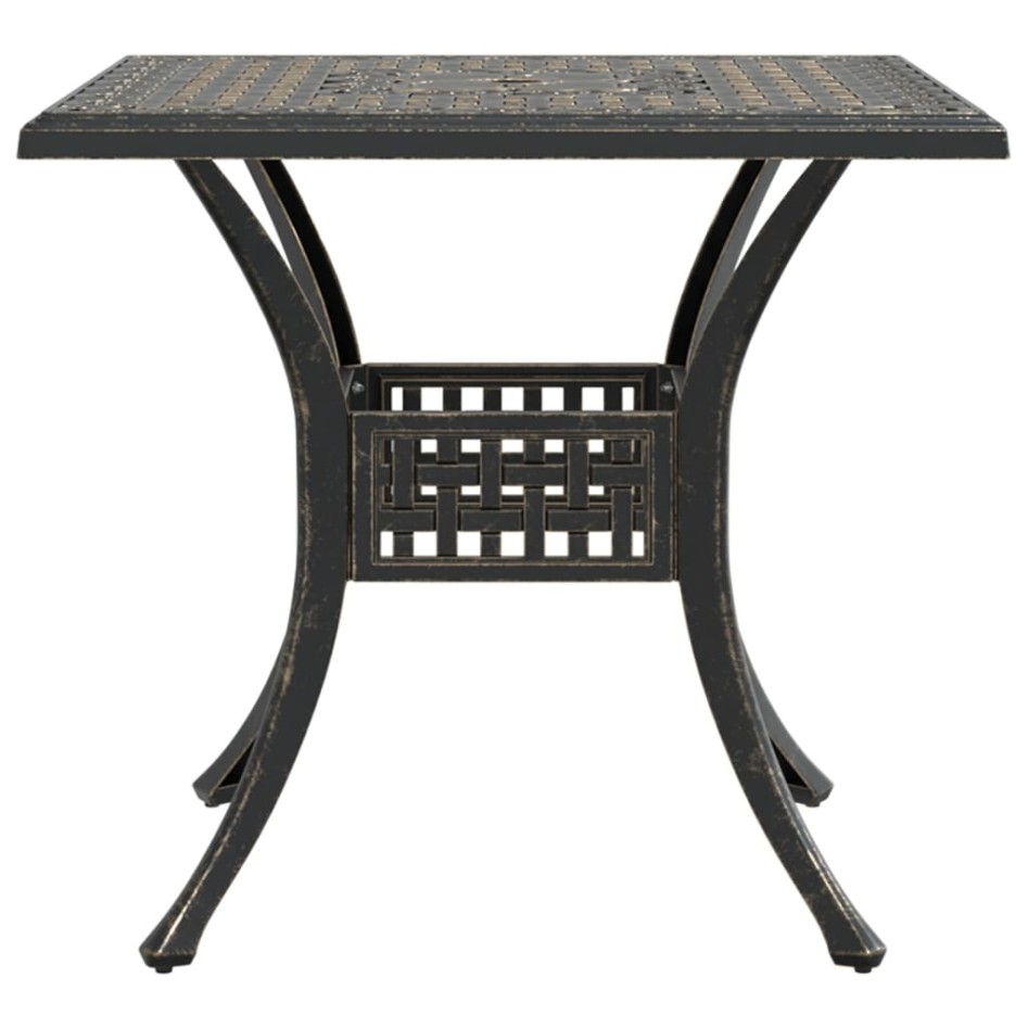 Mesa de jardín aluminio fundido color bronce 80x80x75