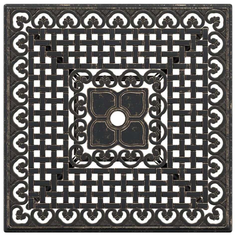 Mesa de jardín aluminio fundido color bronce 80x80x75