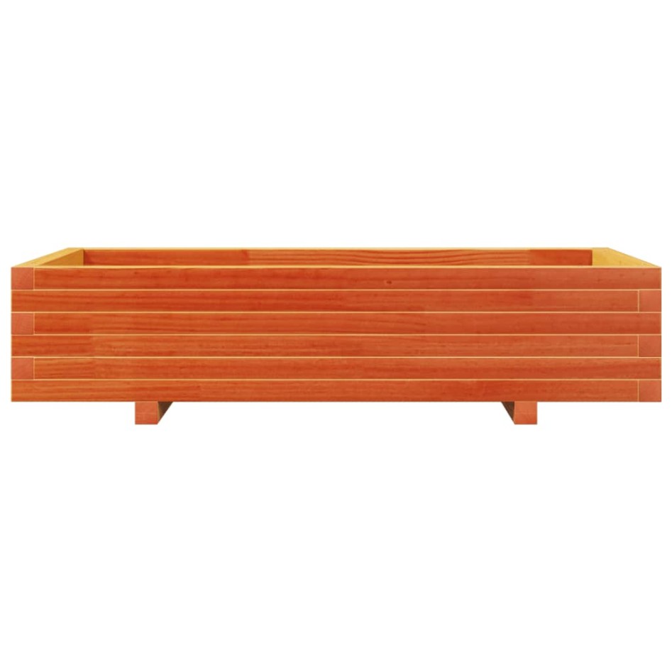 Jardinera de madera maciza de pino marrón cera 110x60x26,5