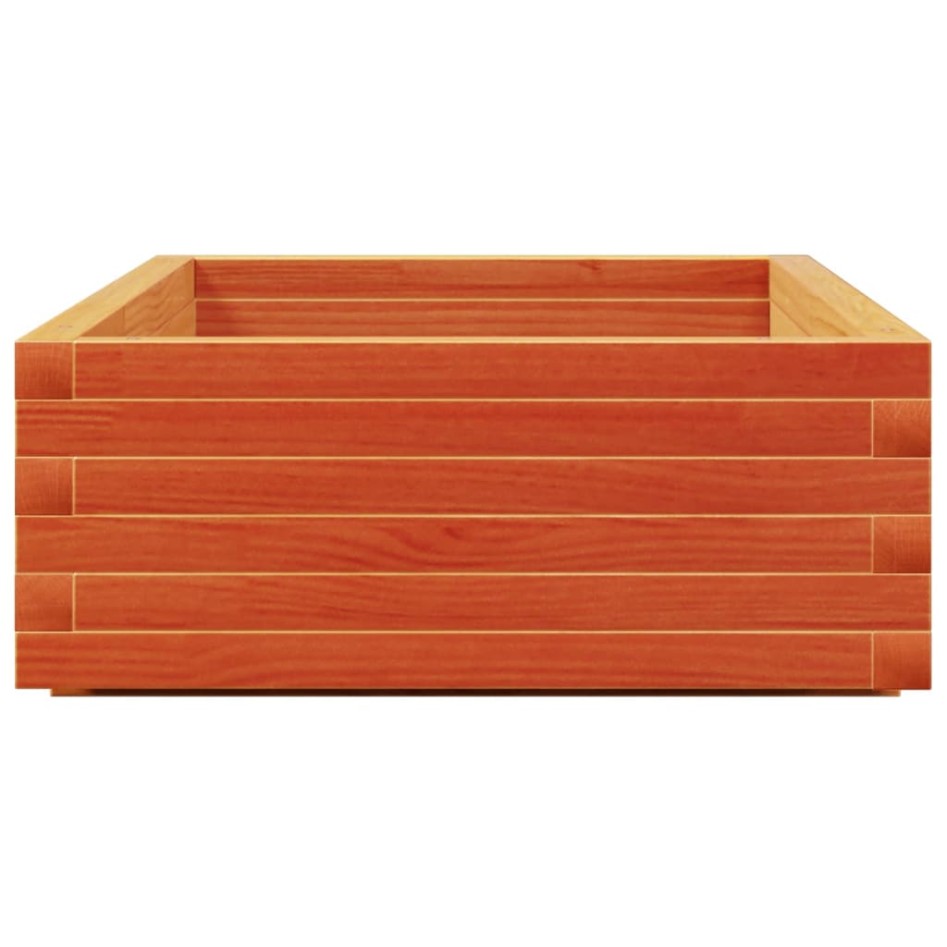 Jardinera de madera maciza de pino marrón cera 110x60x26,5