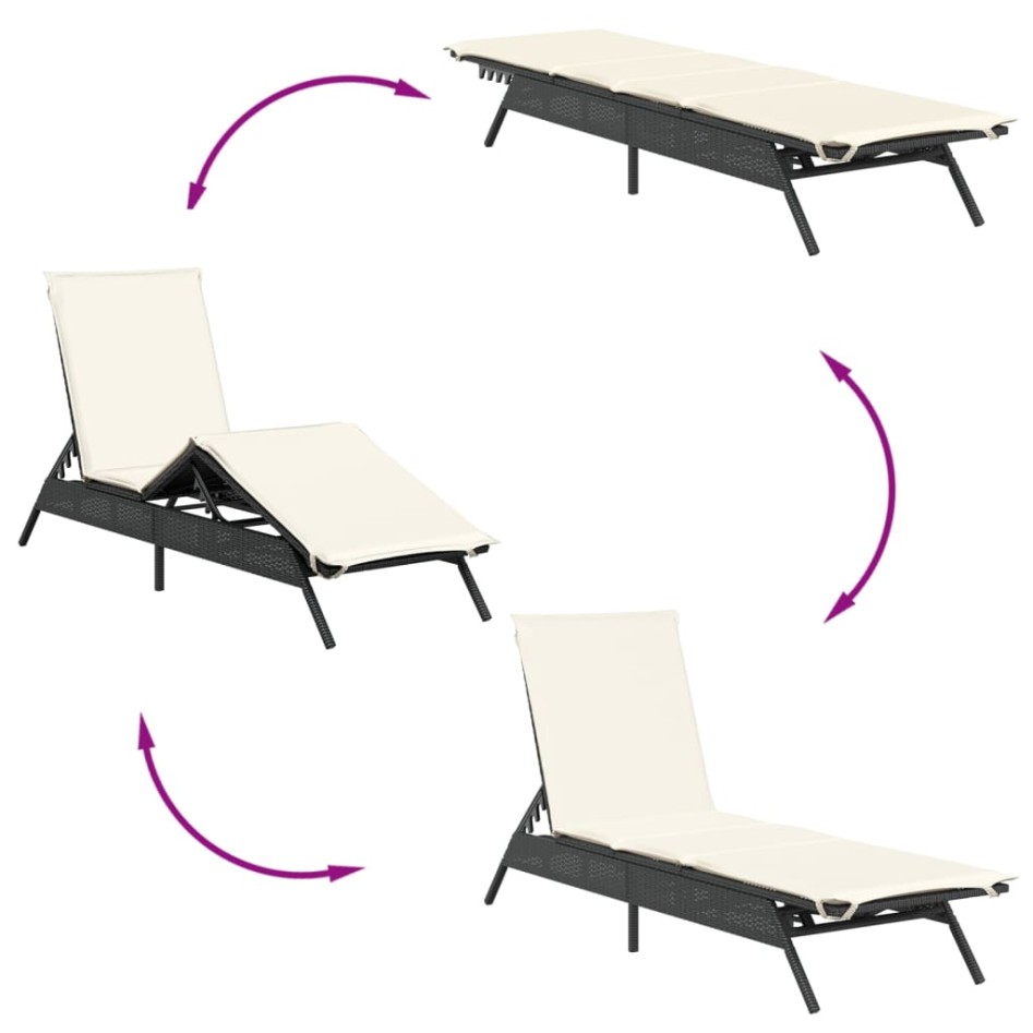 Tumbona con cojín ratán sintético