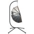 Silla colgante huevo con soporte ratán y acero gris