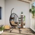 Silla colgante huevo con soporte tela y acero gris