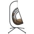 Silla colgante huevo con soporte tela y acero gris