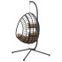 Silla colgante huevo con soporte tela y acero gris