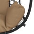 Silla colgante huevo con soporte tela y acero gris
