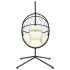 Silla colgante huevo con soporte ratán y acero