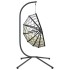Silla colgante huevo con soporte ratán y acero