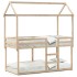 Cama litera con techo madera maciza de pino 80x200