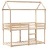 Cama litera con techo madera maciza de pino 80x200
