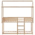 Cama litera con techo madera maciza de pino 80x200