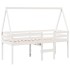 Cama alta con techo blanca madera maciza pino blanca 90x200