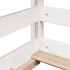 Cama alta con techo blanca madera maciza pino blanca 90x200