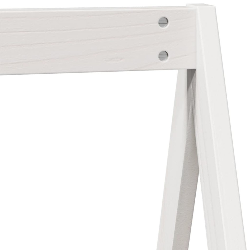 Cama alta con techo blanca madera maciza pino blanca 90x200