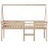 Cama alta con techo madera maciza de pino 90x190