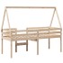 Cama alta con techo madera maciza de pino 90x190