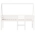 Cama alta con techo madera maciza pino blanca 75x190