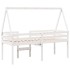 Cama alta con techo madera maciza pino blanca 75x190
