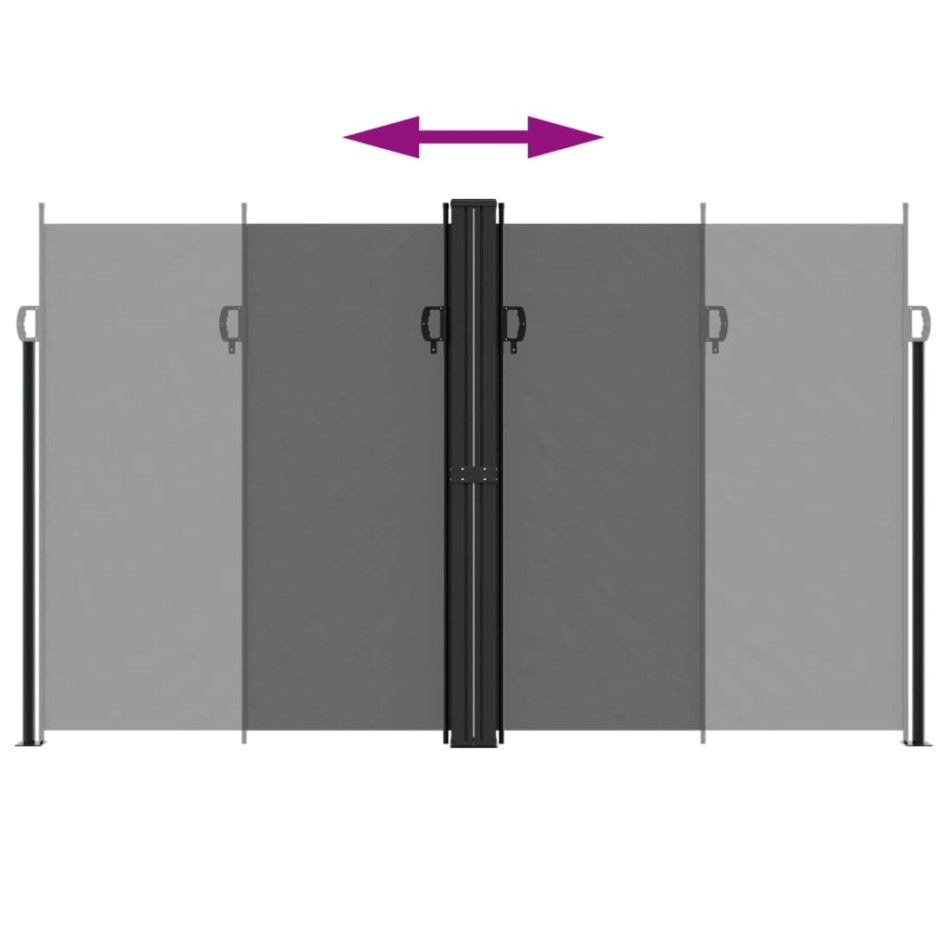 Toldo lateral retráctil gris antracita 200x600