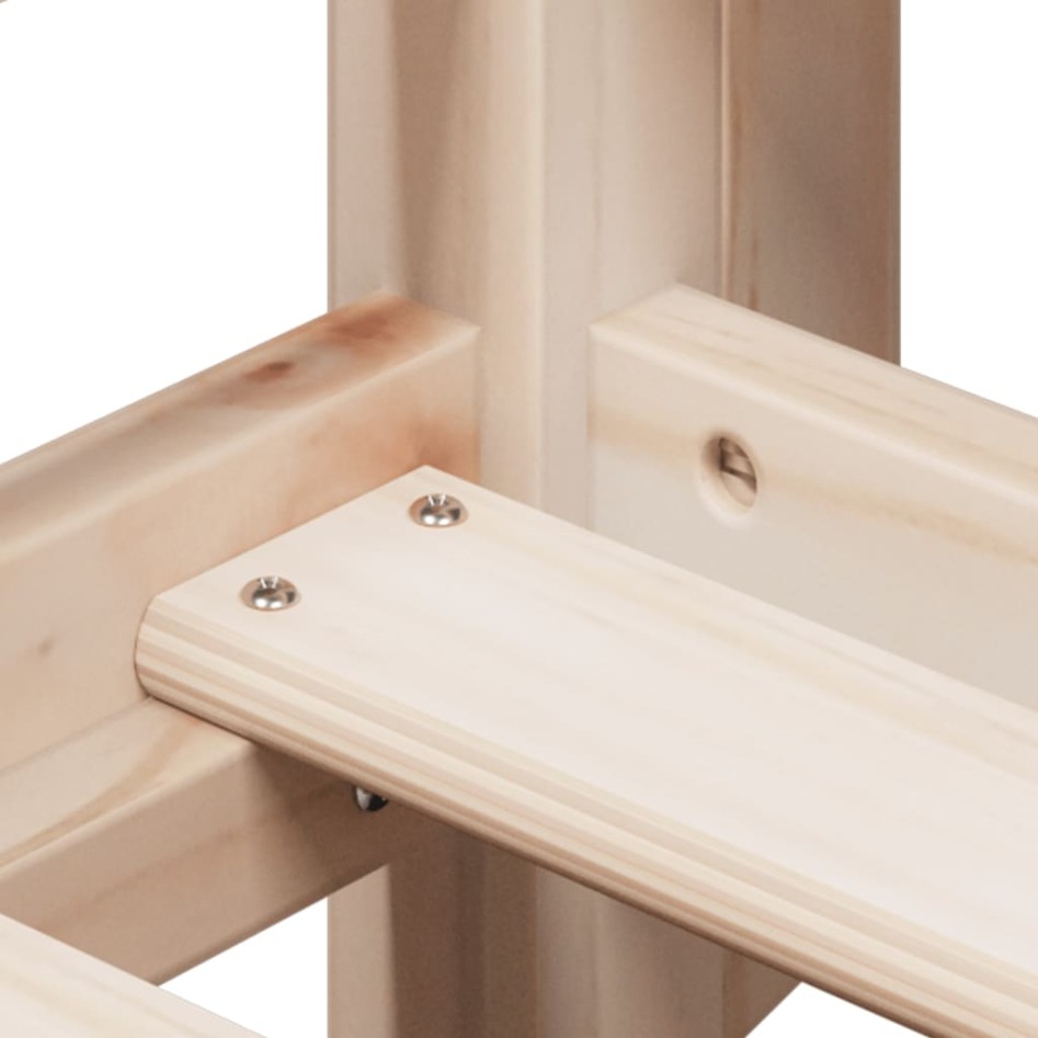 Cama alta con techo madera maciza de pino 90x190