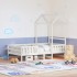 Estructura cama con techo madera maciza pino blanca 80x200