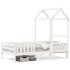 Estructura cama con techo madera maciza pino blanca 80x200