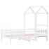 Estructura cama con techo madera maciza pino blanca 80x200