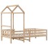 Estructura de cama con techo madera maciza de pino 75x190