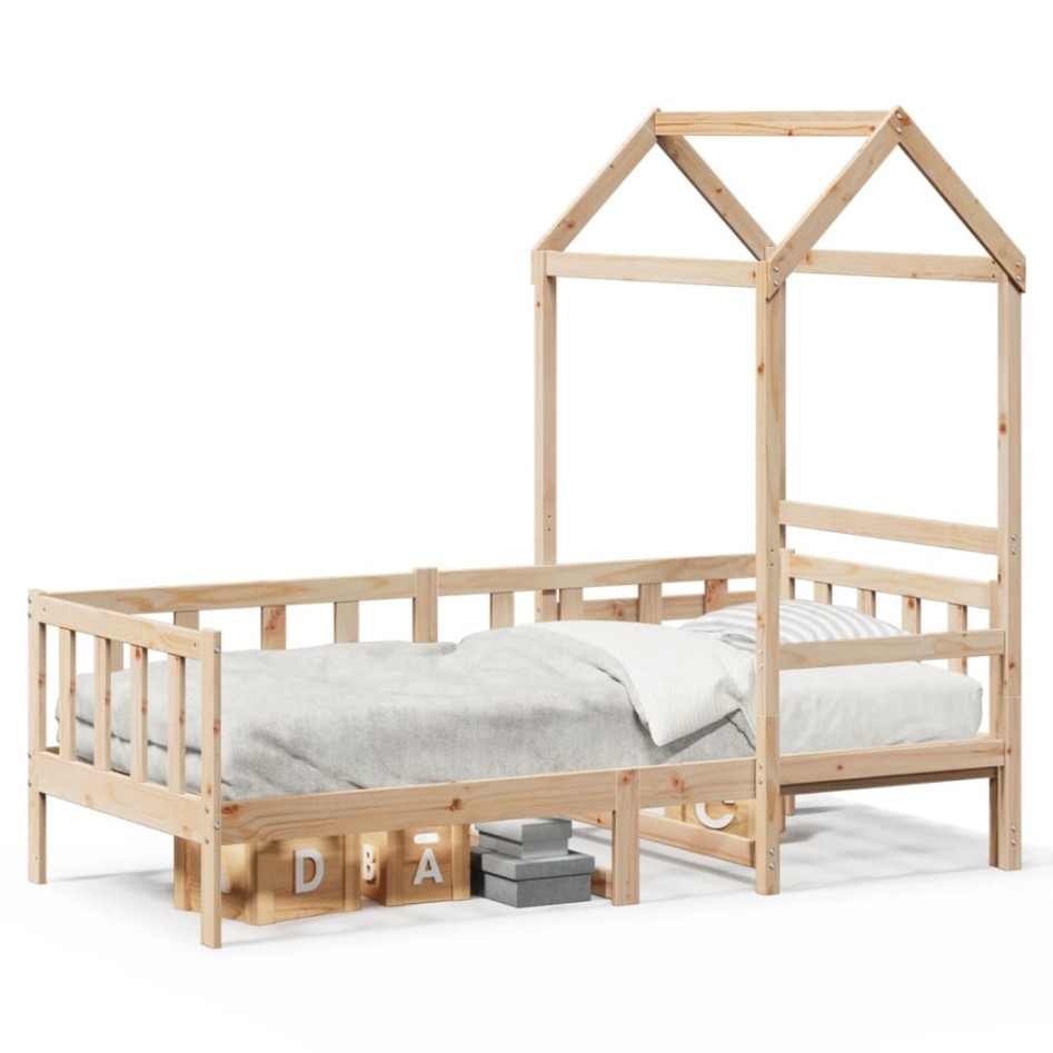 Sofá cama con techo de madera maciza de pino 80x200