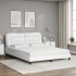Cama con colchón cuero sintético blanco 160x200