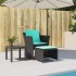 Sillón de jardín con reposapiés ratán sintético